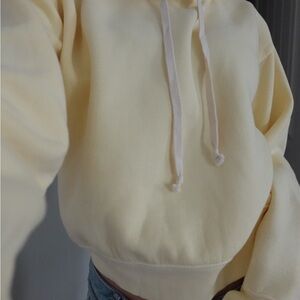 Jcrew Yellow cropped hoodie
